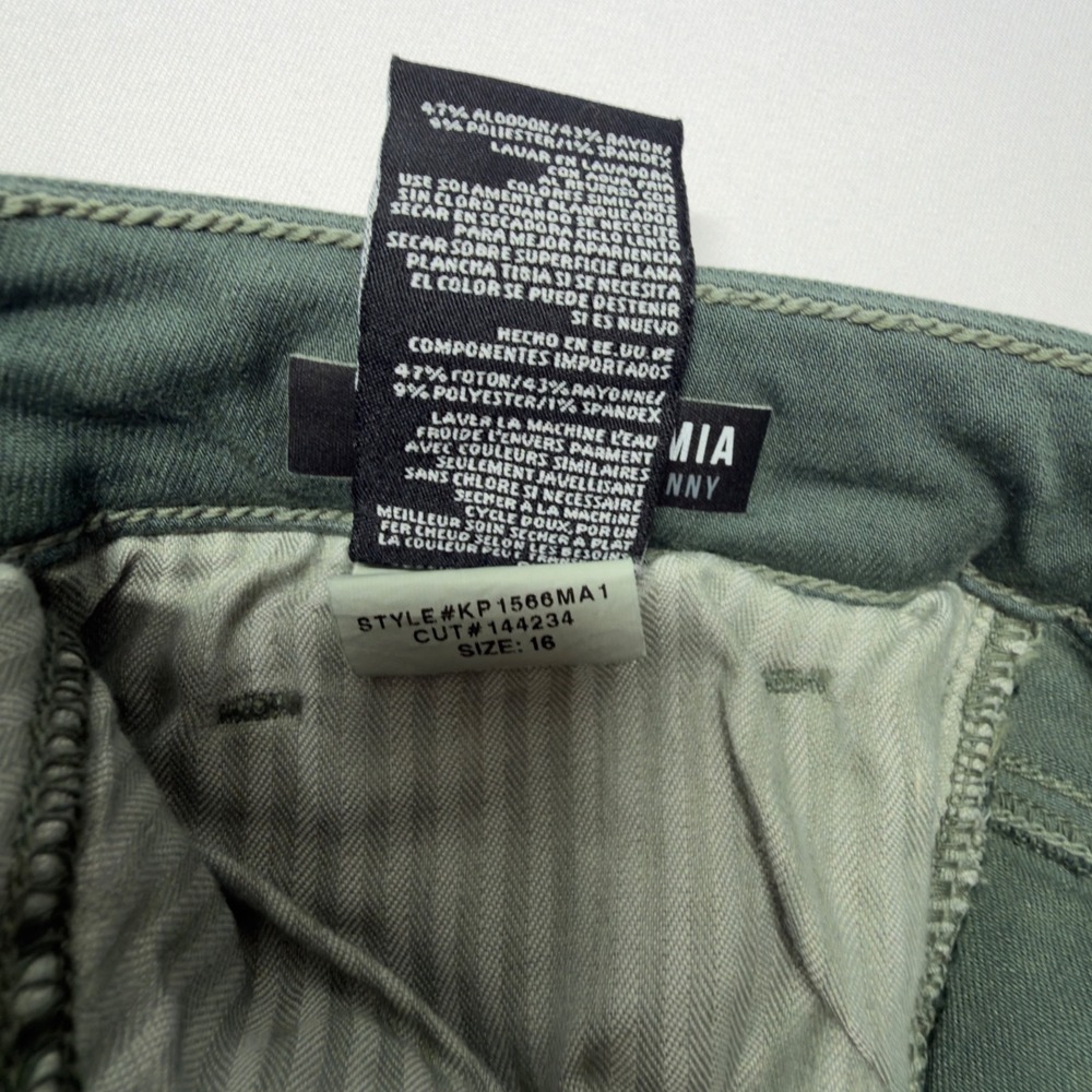 KUT from the Kloth Mia Toothpick Skinny Sage Green Jeans  Size 16 - Picture 6 of 9